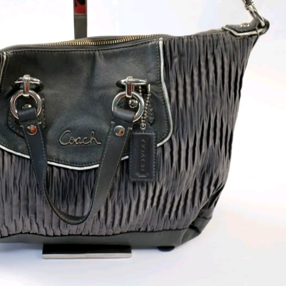 Vintage!! COACH ASHLEY GATHERED SATEEN 2-WAY SATCHEL F20084 SHOULDER BAG